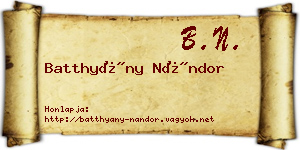 Batthyány Nándor névjegykártya