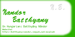 nandor batthyany business card