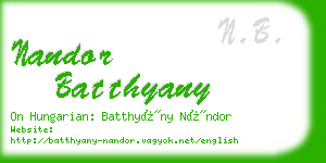 nandor batthyany business card